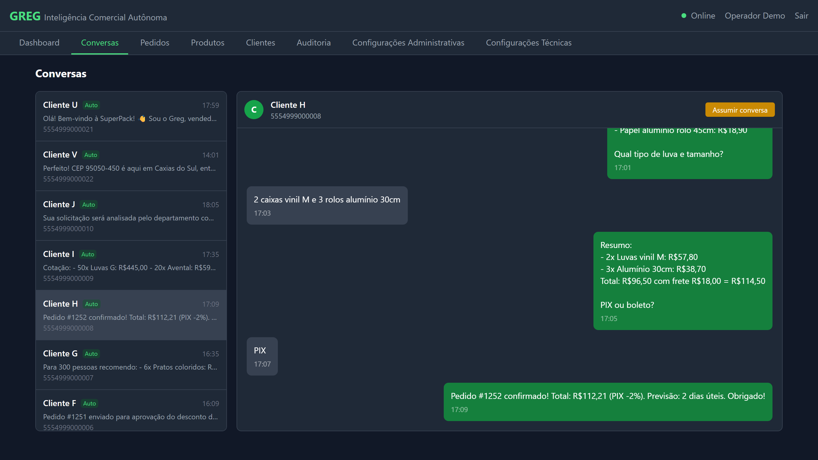Conversa atendimento
